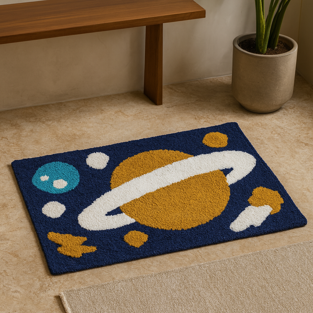 Elegant Weavers Lapis Door Mat Blue (38x58 cm) | Rectangular Anti-Slip Floor Mat | Soft, Absorbent & Quick-Dry Designer Mat for Home