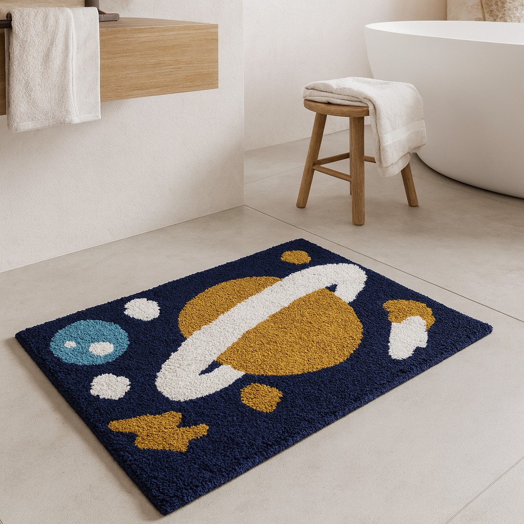 Elegant Weavers Lapis Door Mat Blue (38x58 cm) | Rectangular Anti-Slip Floor Mat | Soft, Absorbent & Quick-Dry Designer Mat for Home