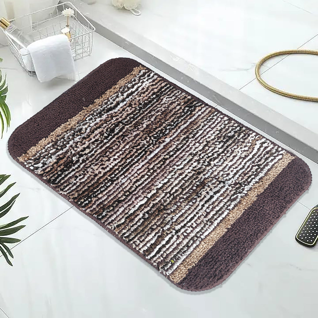 Elegant Weavers Carob Door Mat (38x58 cm) | Micro Polyester Anti-Slip Mat | Soft, Absorbent & Quick-Dry Floor Mat for Home